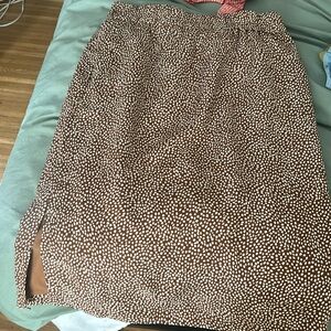 medium brown and white midi Jcrew skirt